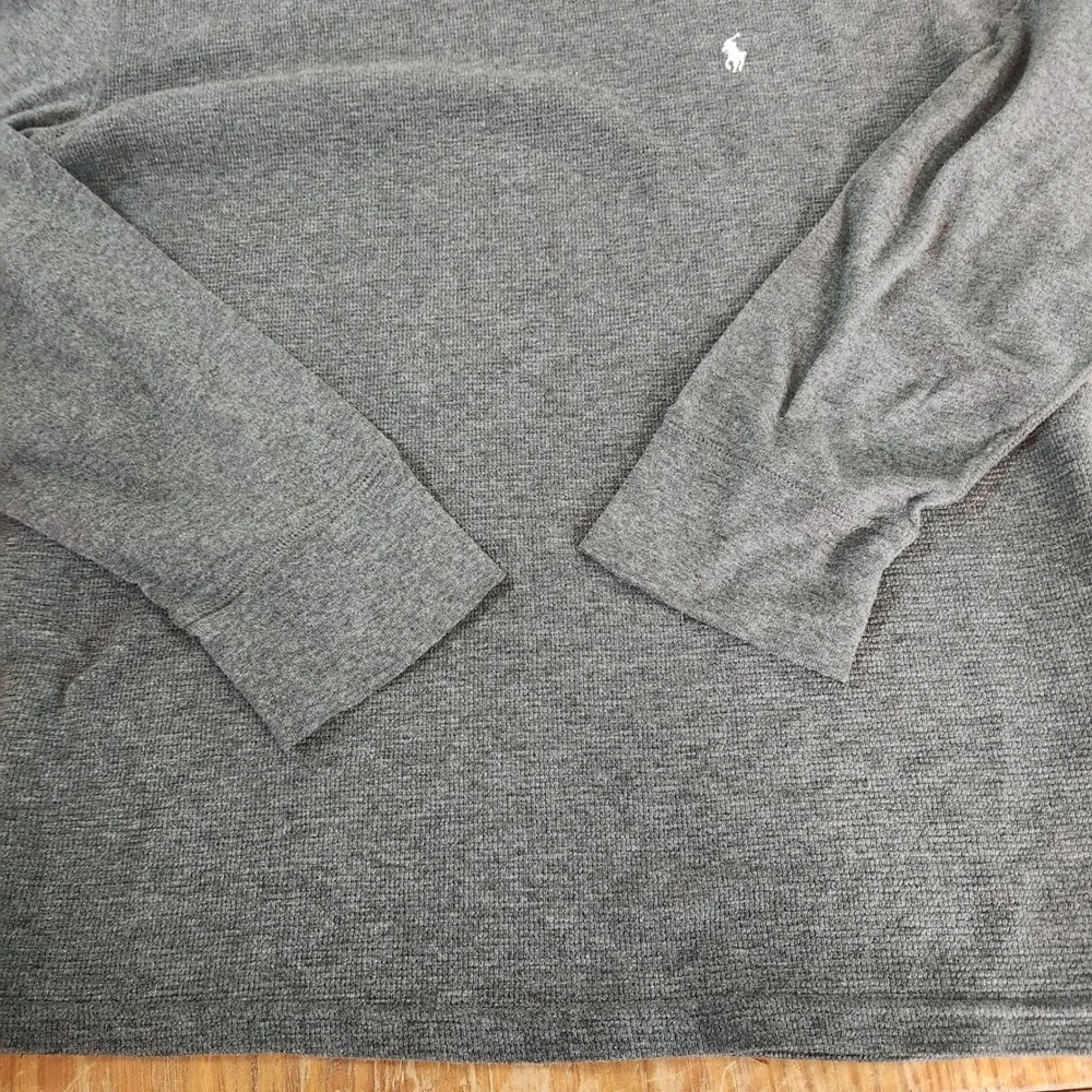 Polo Ralph Lauren Mens Gray‎ Thermal Waffle Weave Crewneck XL Long Sleeve Pony